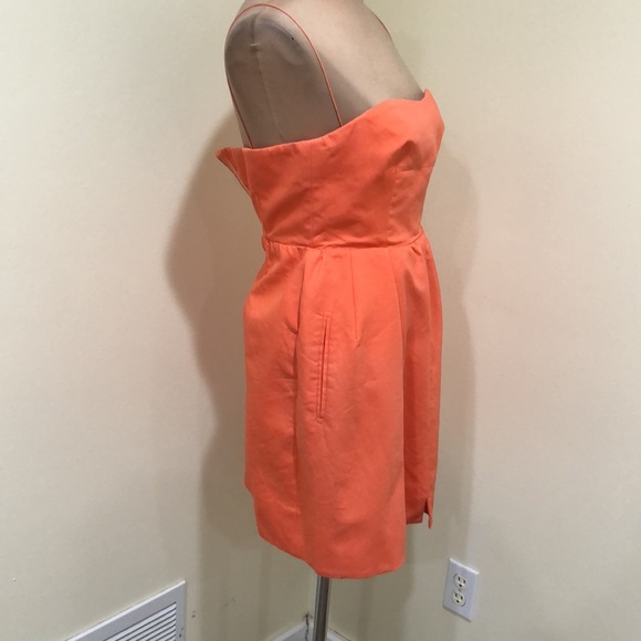 Carven Dress Size XS Coral Orange Cotton Mini - Picture 4 of 10